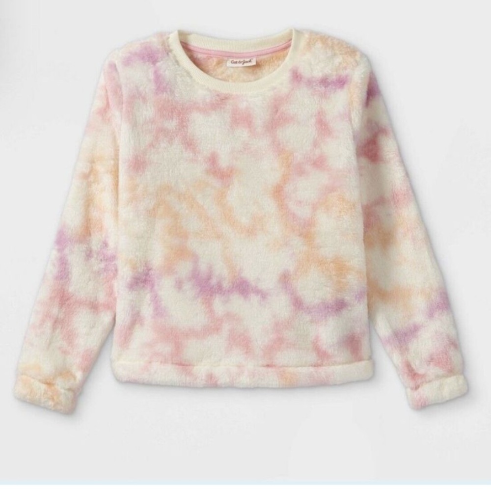 Cat & Jack Plush Tie Dye Crewneck Sweatshirt
